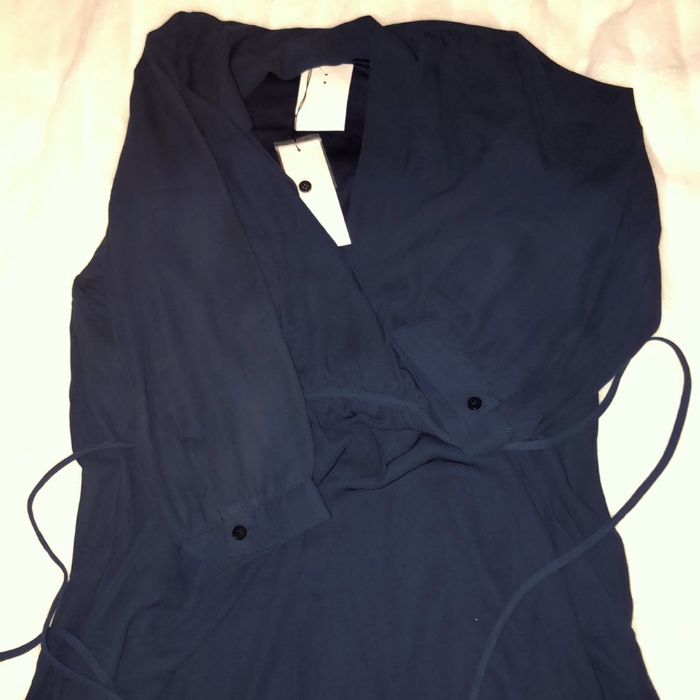 Navy blue front tie tunic